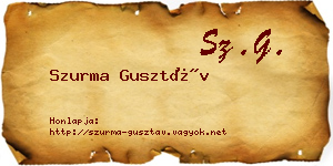 Szurma Gusztáv névjegykártya