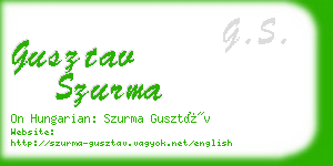 gusztav szurma business card